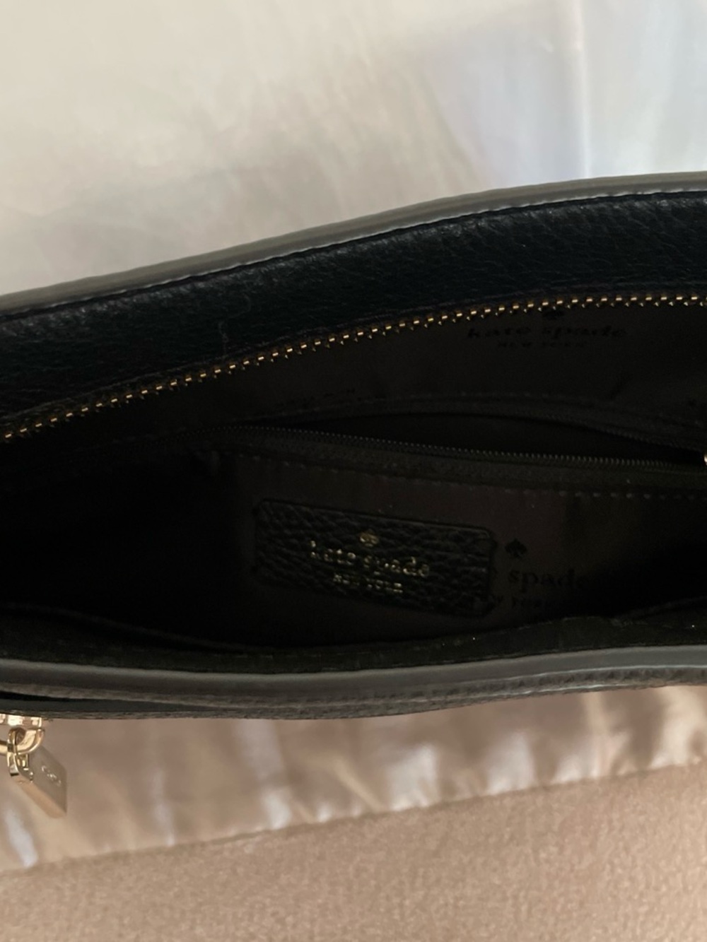 kate spade Black Pebbled Leather Crossbody with Front Zip - Picture 2 of 3